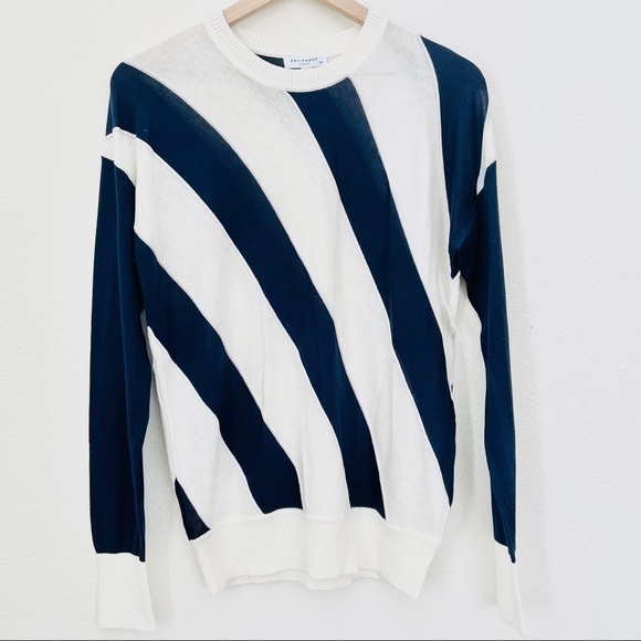 NEW Equipment Cetine Silk Blend Nautical Striped Crew light Sweater size S - Picture 4 of 10